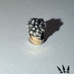 Pandora 790441 Love Bouquet Flower Sterling Silver 14K Gold Bead Charm
